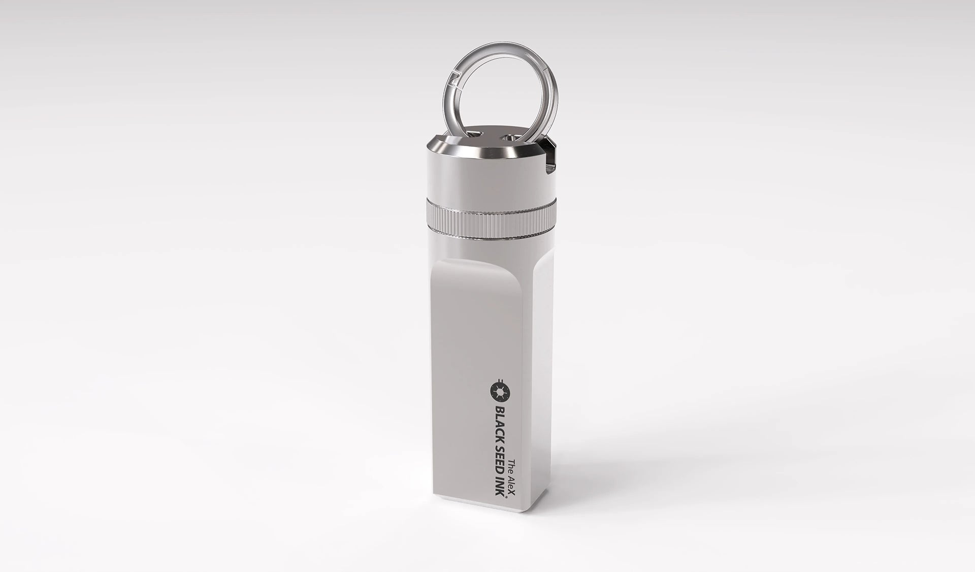 Brush finish titanium storage capsule for Ledger Nano hardware wallet