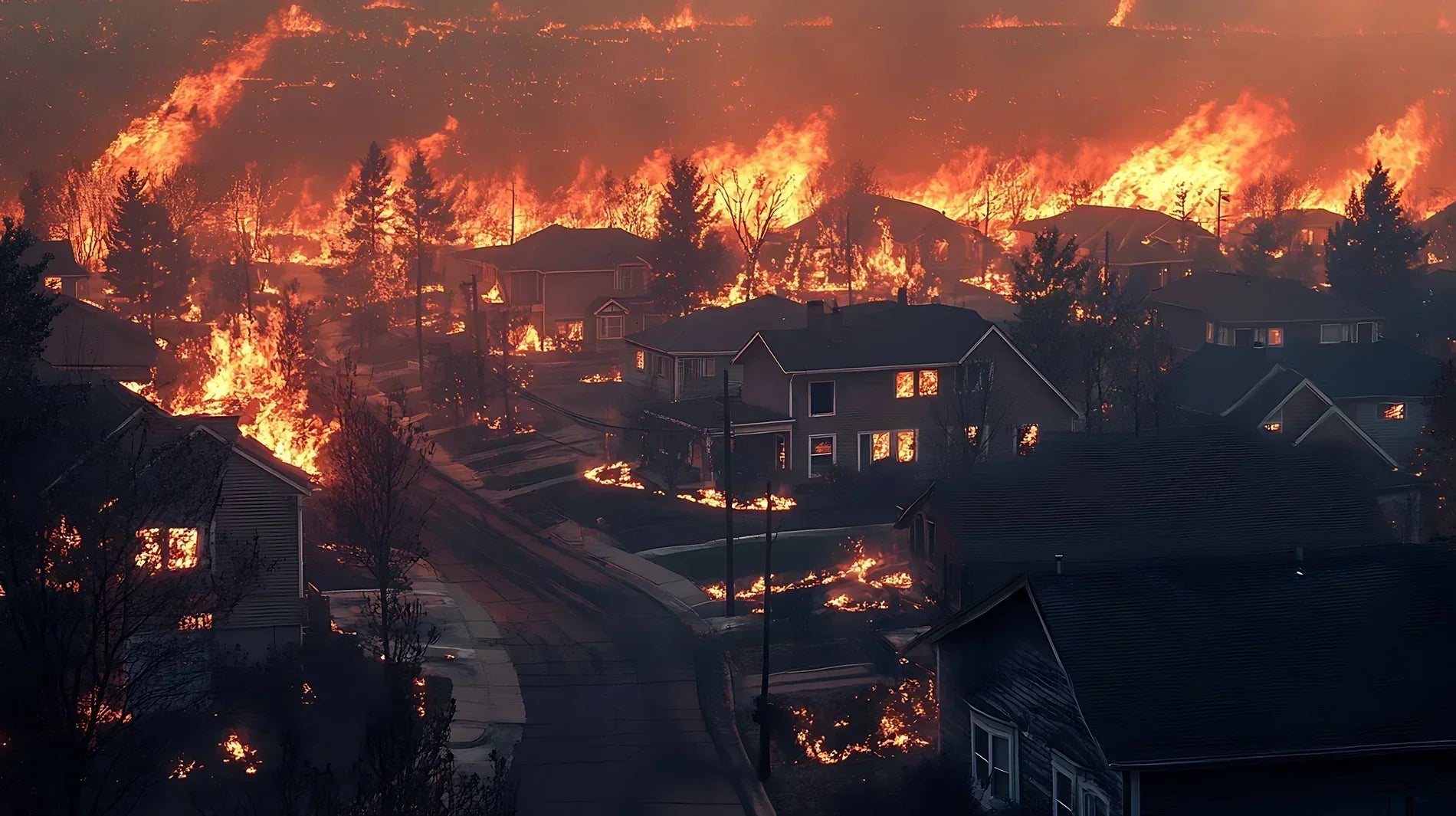 Neighborhood on fire