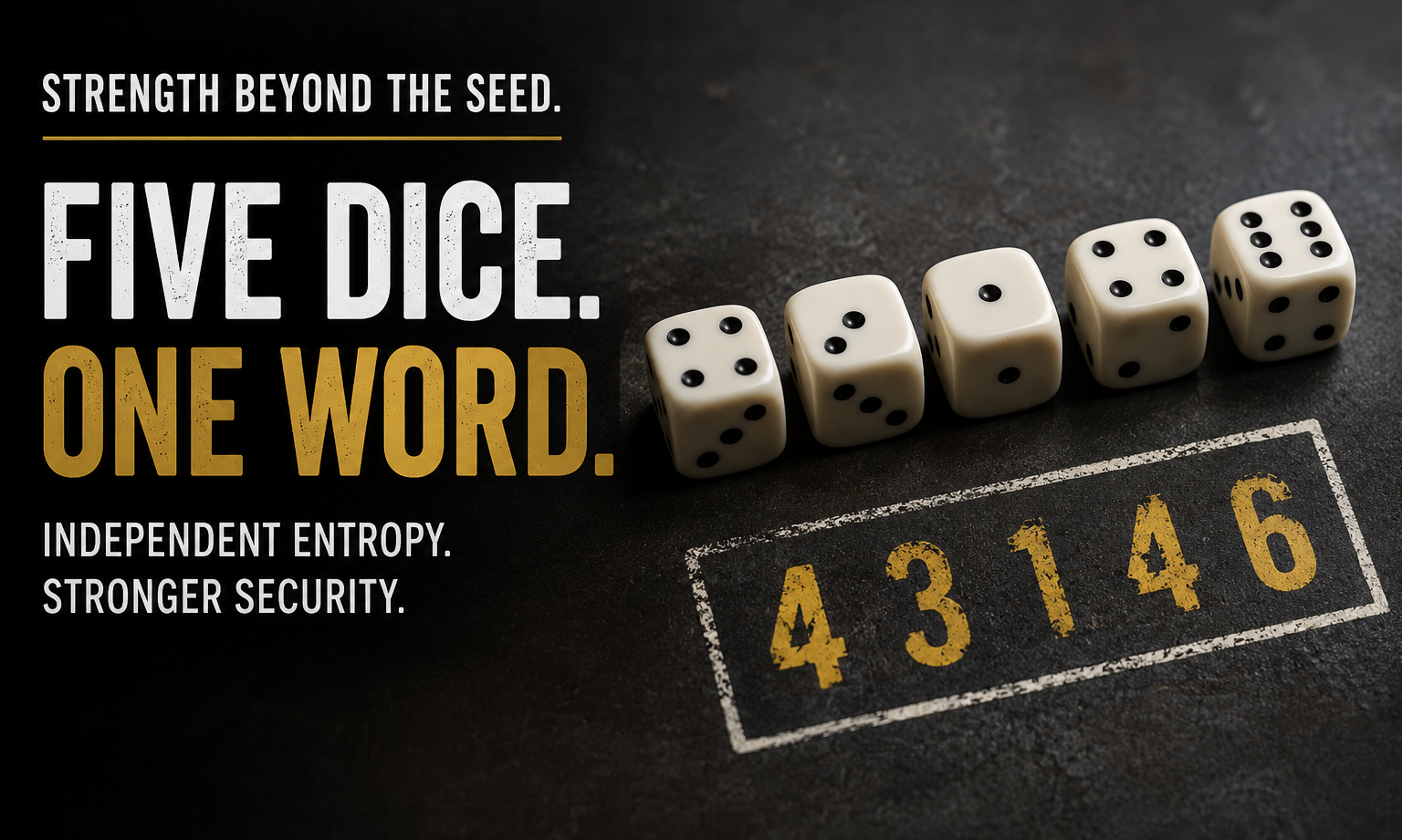 Five dice entropy. One word.