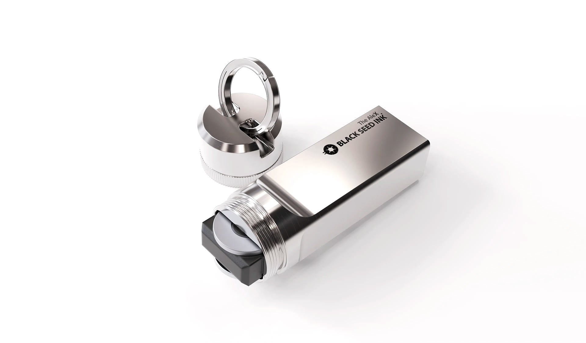 Brushed finish titanium steel storage capsule for Ledger Nano hardware wallet