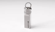 Brush finish titanium storage capsule for Ledger Nano hardware wallet