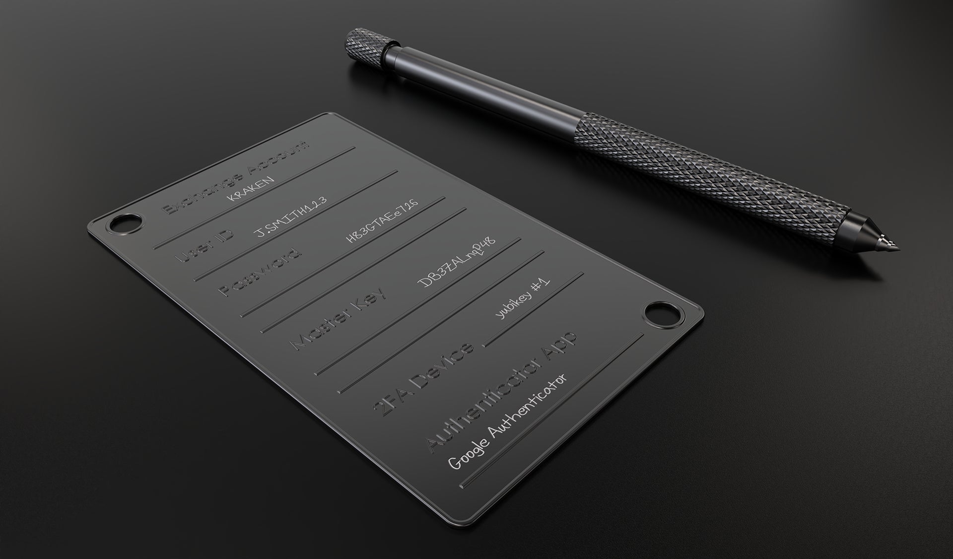 A crypto exchange cold wallet for storing login data for your favorite exchange platform.