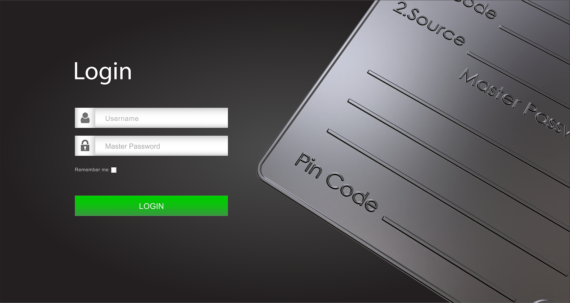 Master Password cold wallet shown with a password manager login screen