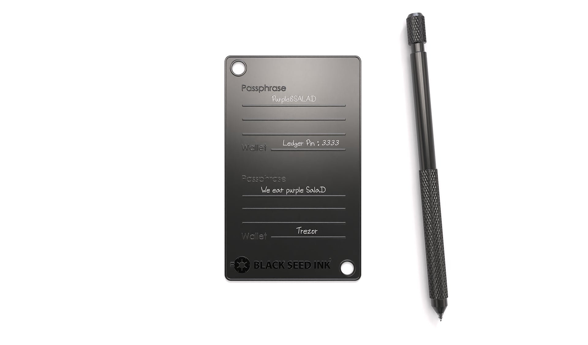 A passphrase crypto cold wallet for two-factor security