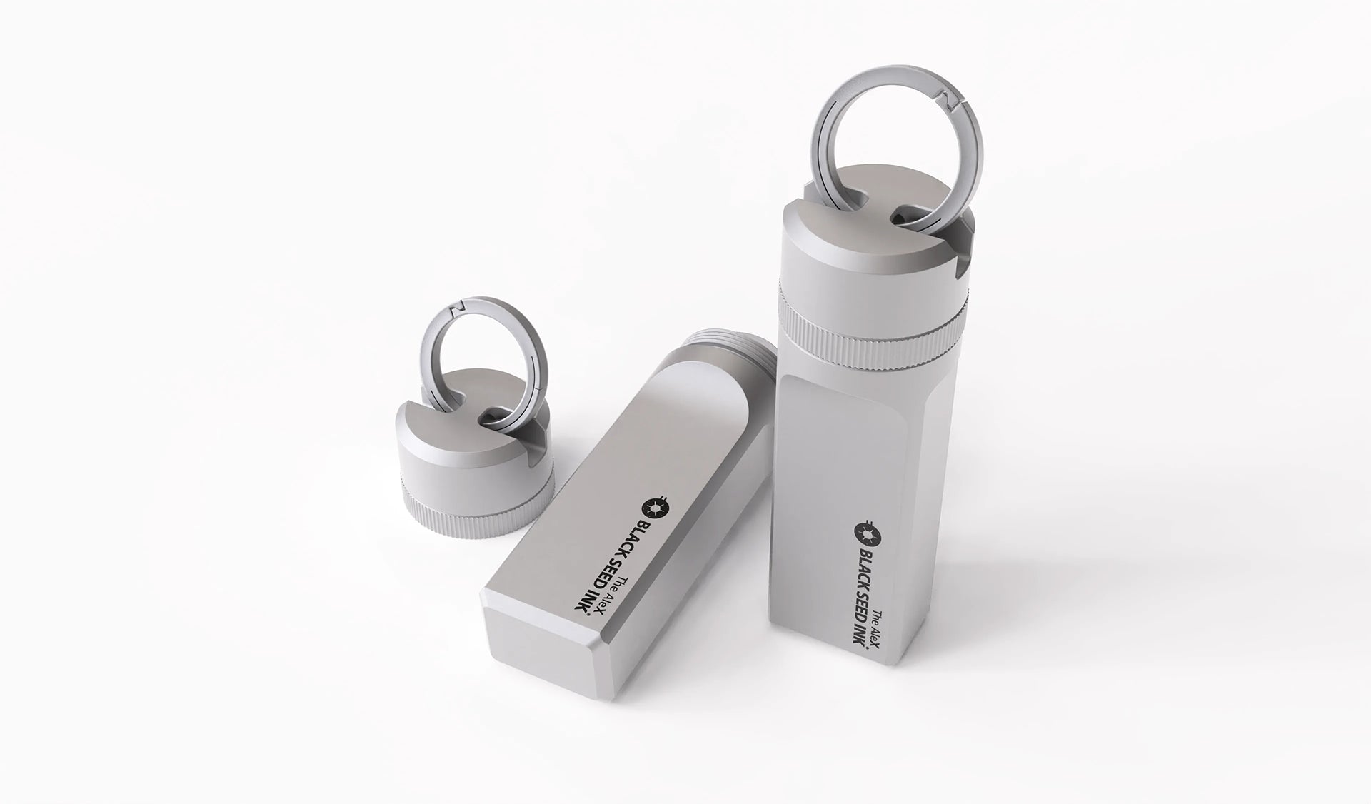 Two sandblast finish titanium storage capsule for Ledger Nano hardware wallet