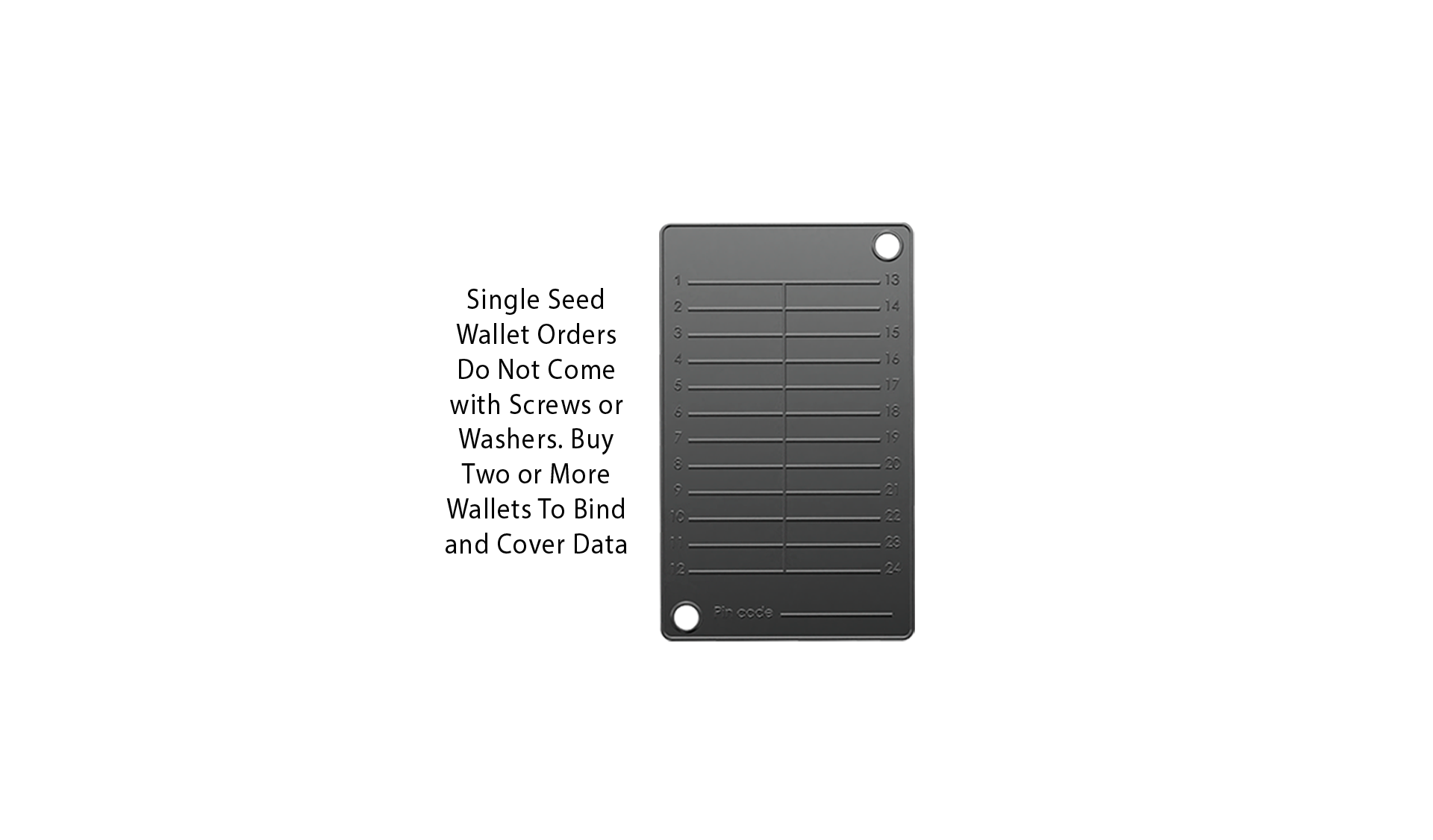 One seed phrase cold wallet